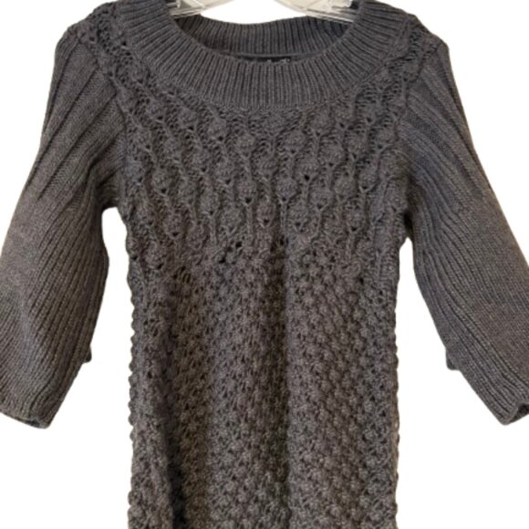 Will Smith Dark Gray Crocheted Wool Sweater - Medium - Picture 3 of 6